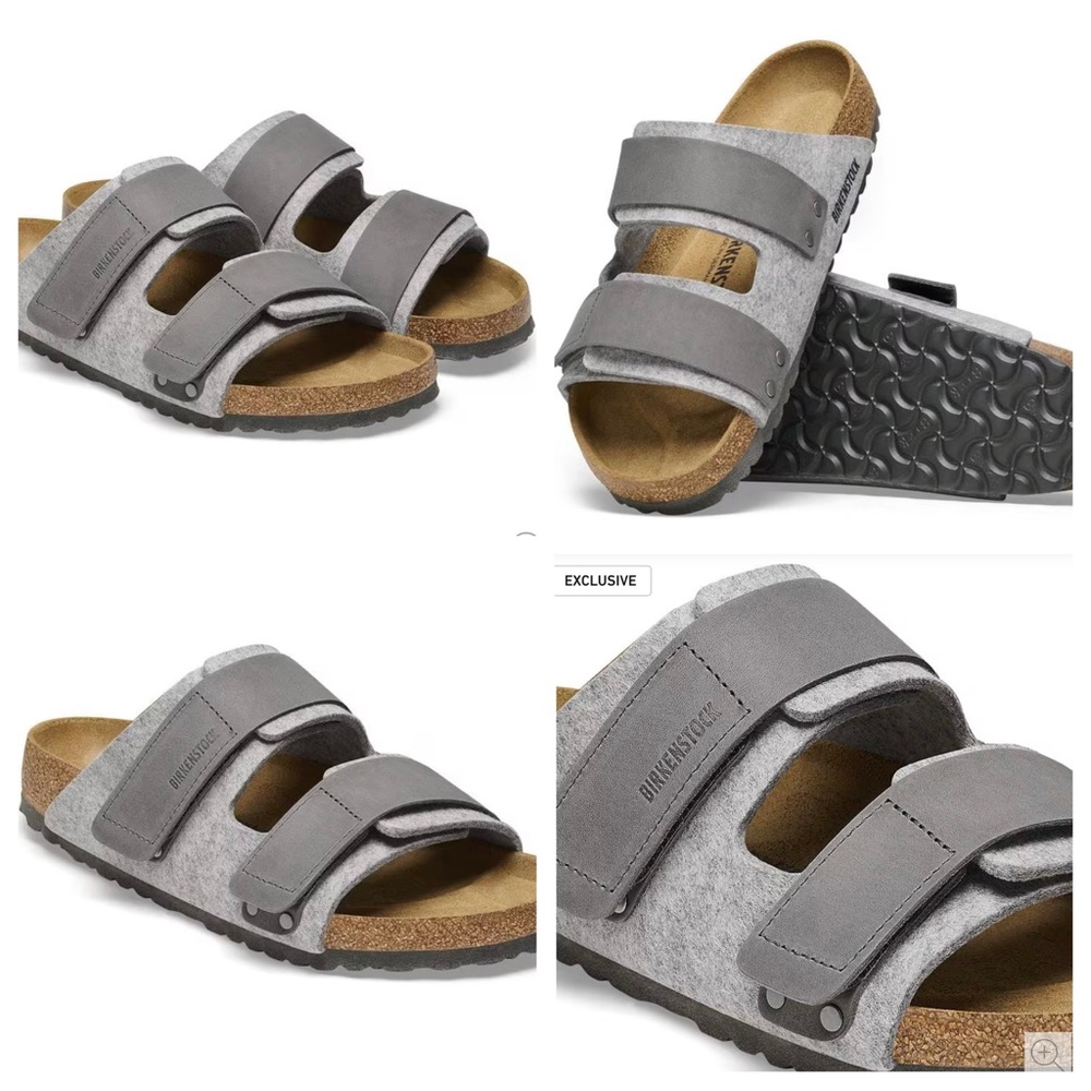 NWT NO BOX Birkenstock Uji
Natural Leather-Felt Lt Gray
Size EU 45 (US 12-12.5)